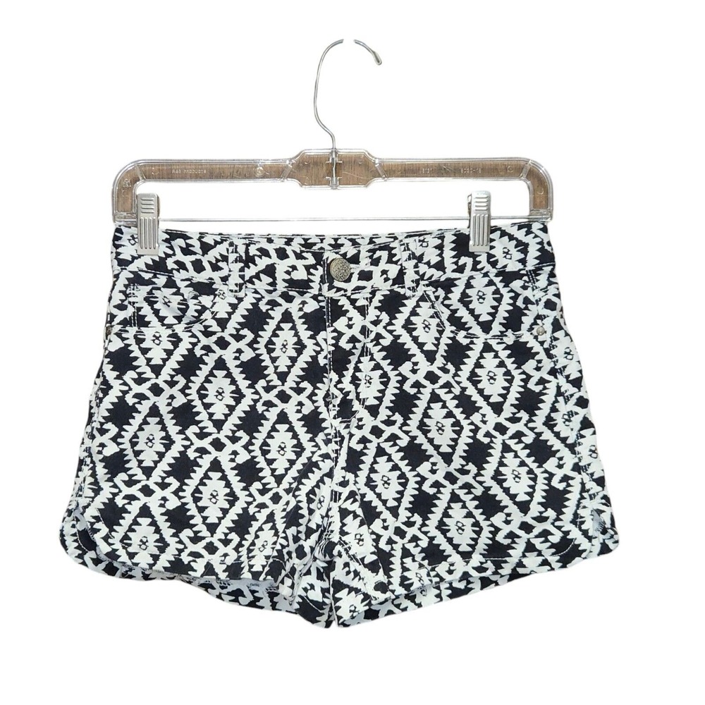 Copper Key Shorts Girls Size 14 Tribal Print Black White Aztec Casual Summer